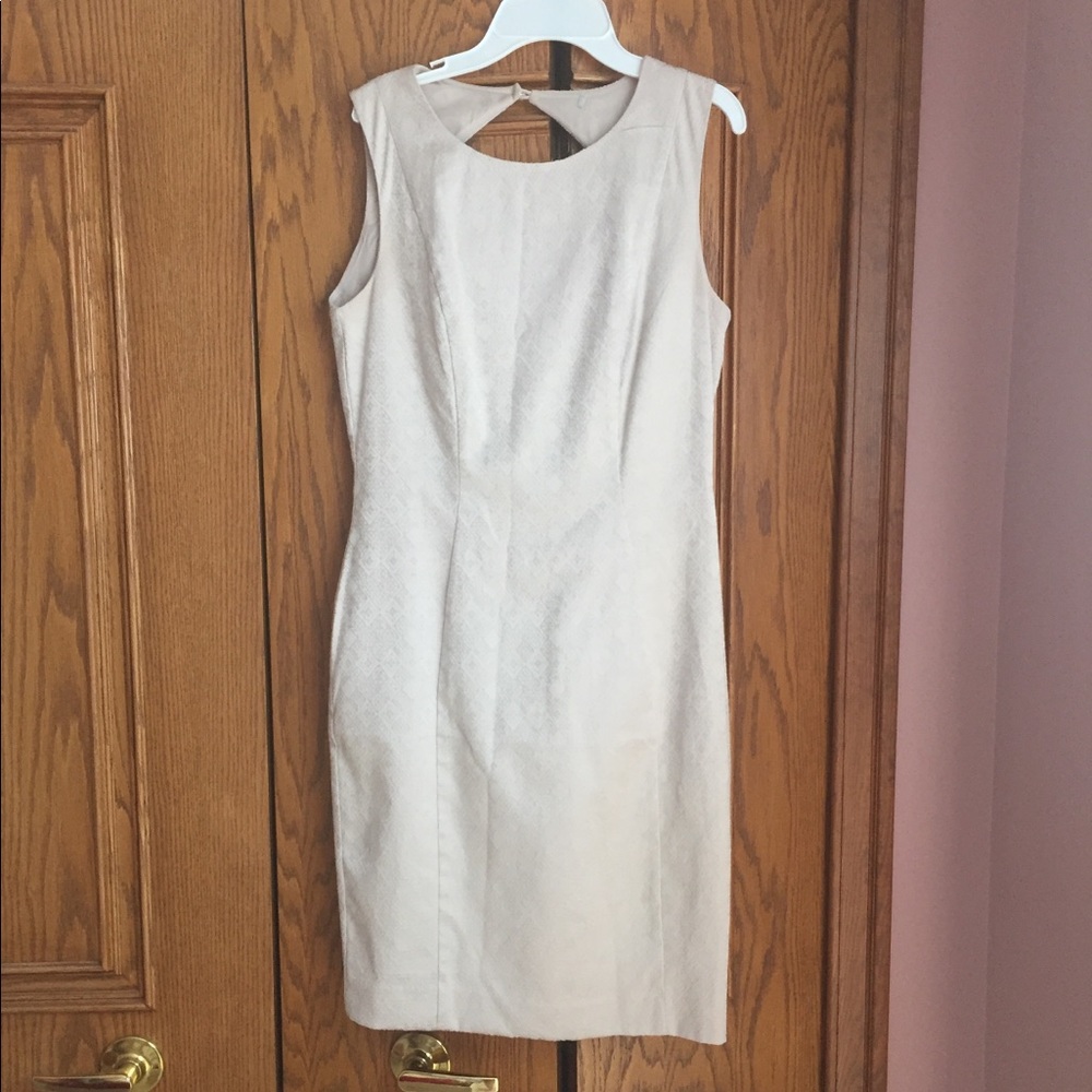 HM satin embroidered fitted dress